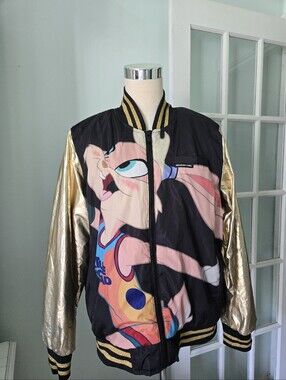 Women’s Black & Gold Space Jam A New Legacy Bomber Jacket